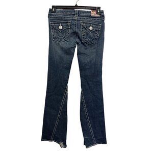 True Religion Womens Billy Super T Jeans Size 27 Flare Leg Dark Wash Denim Made